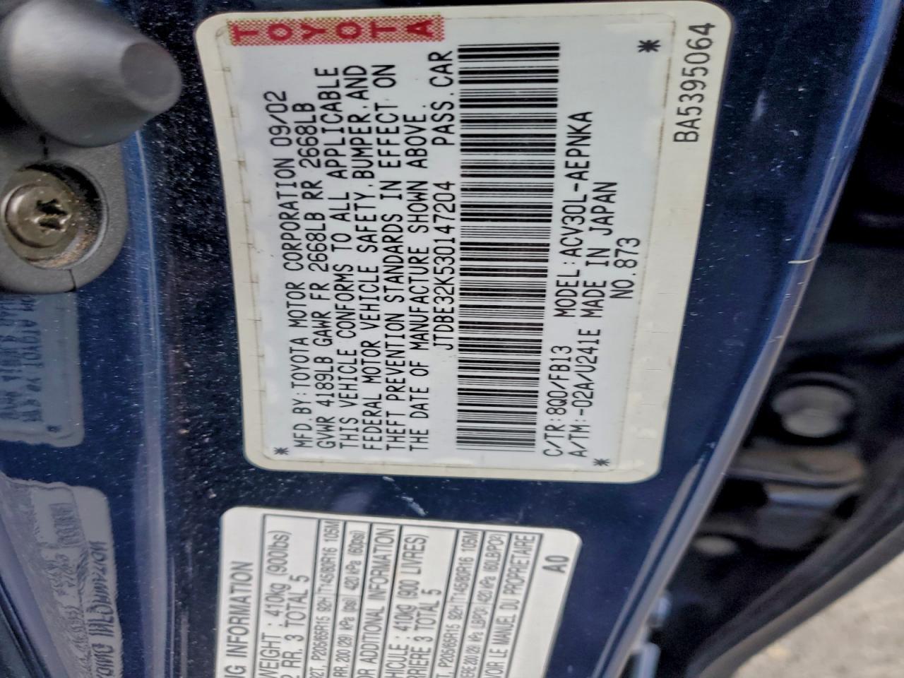 Toyota Camry Le Image 8